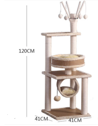 Sisal cat climbing frame small cat solid wood cat litter cat tree cat catching board cat toy cat jumping cat catching tree cat house