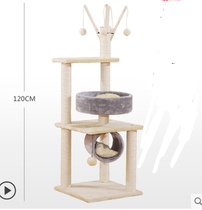 Sisal cat climbing frame small cat solid wood cat litter cat tree cat catching board cat toy cat jumping cat catching tree cat house