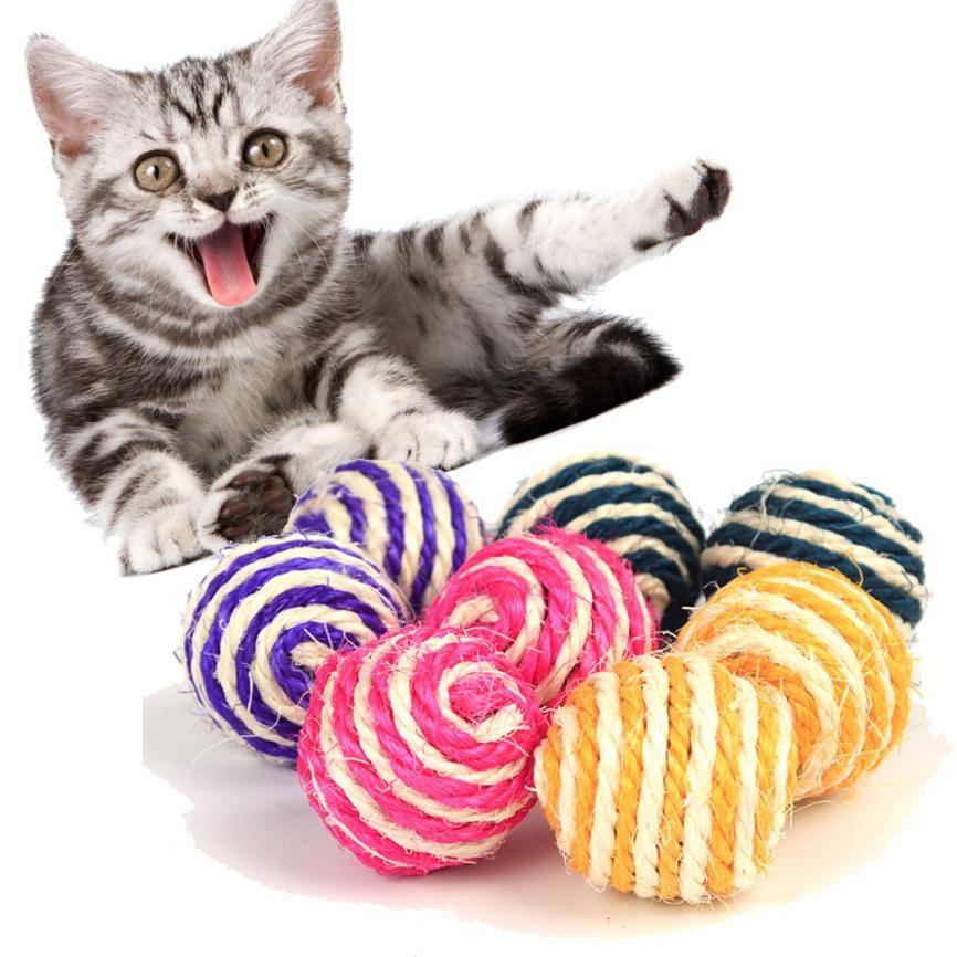 Cat scratching toy sisal tease cat ball