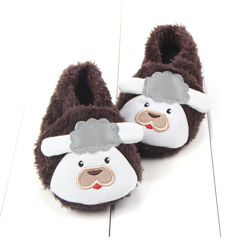 Baby Winter Crib Shoes Cartoon slippers Newborn Infant Toddler Home Footwear Plush Warm Indoor Child Boys loafers for Little Kid