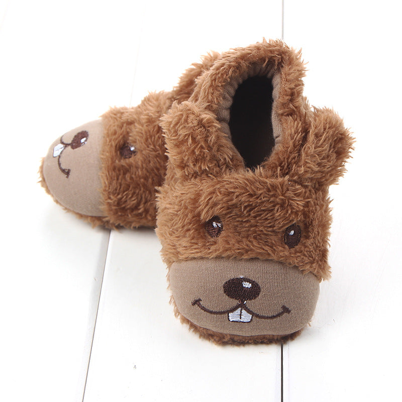 Baby Winter Crib Shoes Cartoon slippers Newborn Infant Toddler Home Footwear Plush Warm Indoor Child Boys loafers for Little Kid