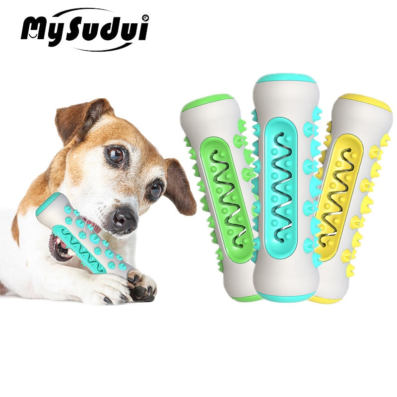 MySudui Multifunction Pet Dog Molar Bite Toy Tooth Cleaner Bone Dog Chew Cleaning Toothbrush Toys Bite Resistant Treat Dispenser