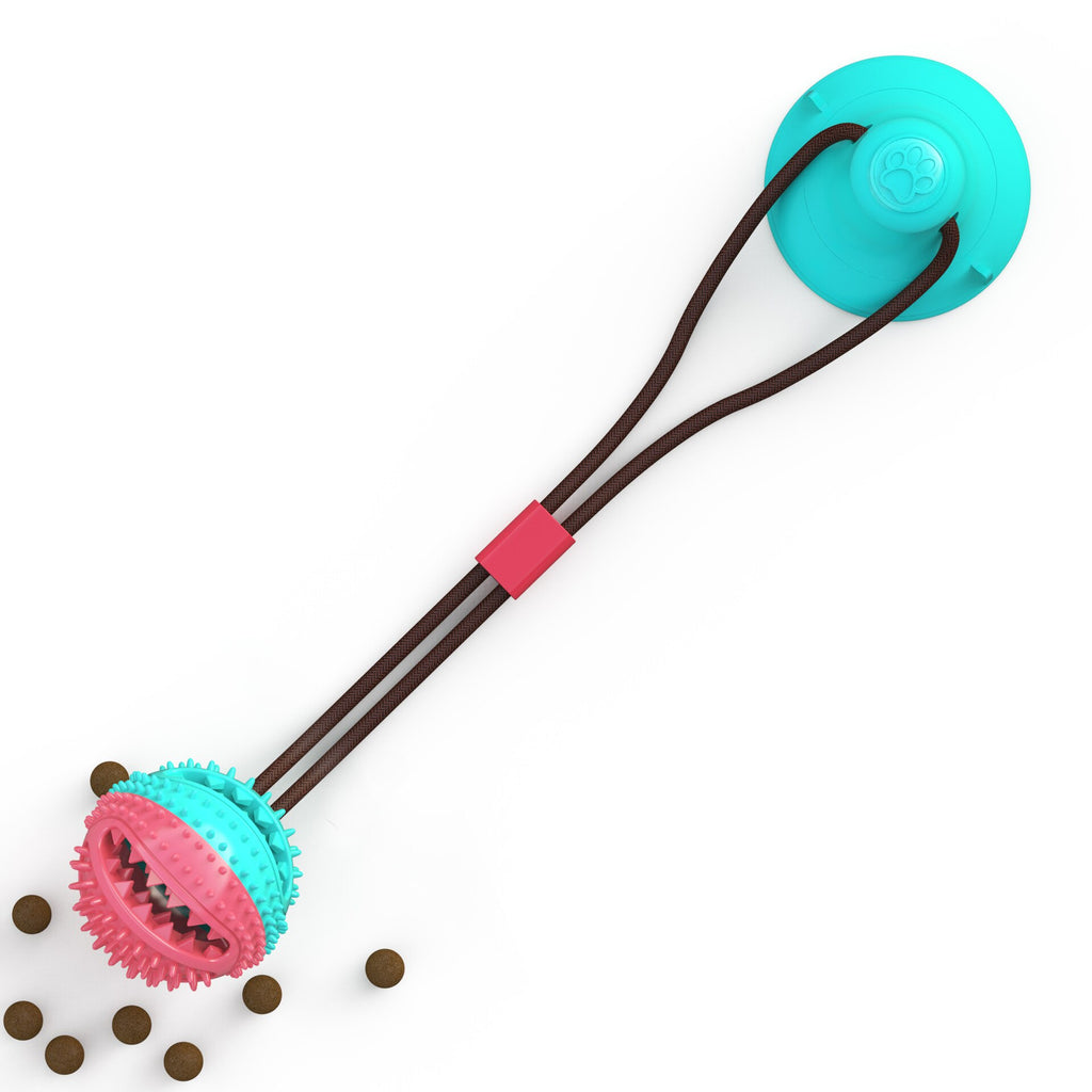 Dog Rope Ball Pull Toy with Suction Cup Chew Tug Toys Sucker Ball Can Leakage food Dog Toothbrush Teether